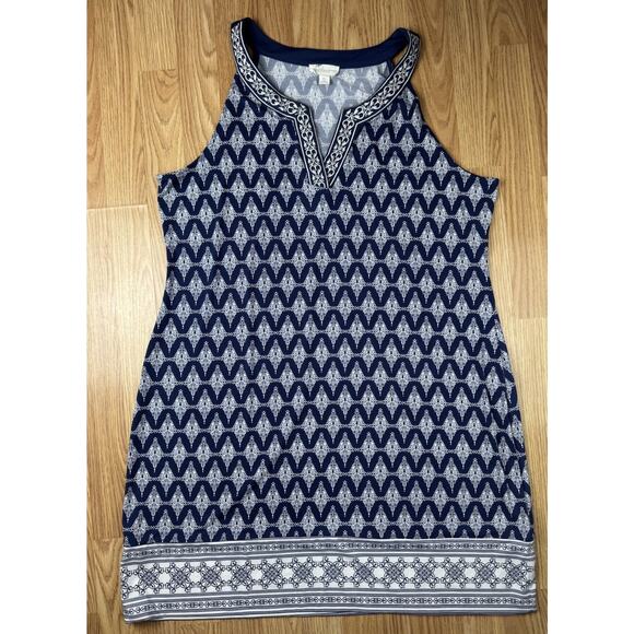 Magnolia Grace dress Alhambra Embroidered Trim Knit Tank Plus Size XXL Blue - Picture 1 of 8